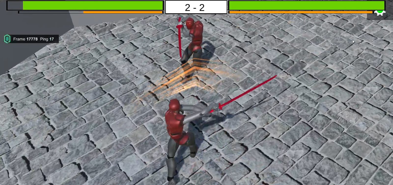 Early prototype gameplay with placeholder character models