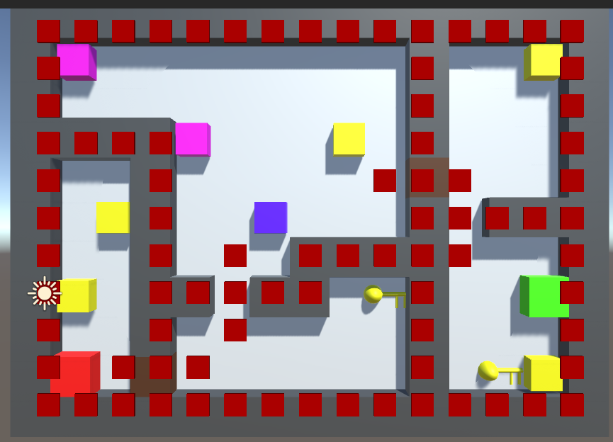 Reserved and blacklisted tiles highlighted in red around walls and doorways